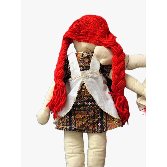 Handmade Raggedy Ann and Andy plus a Small Raggedy Ann Cosmetics Purse 1970's - Picture 6 of 14